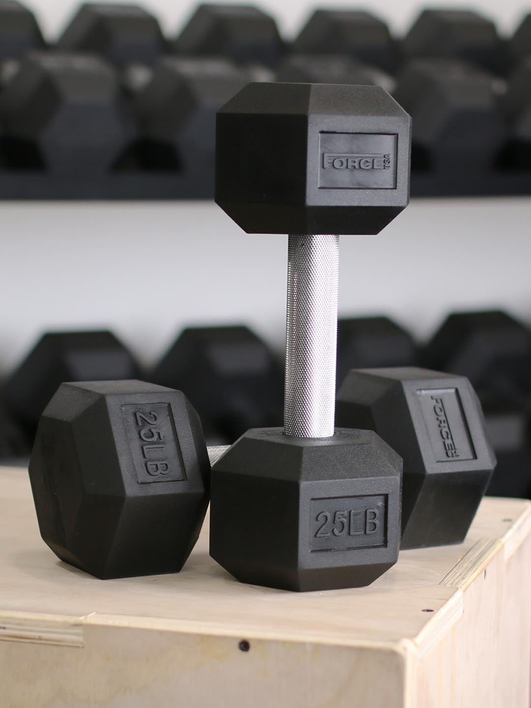 Force USA Rubber Hex Dumbbells