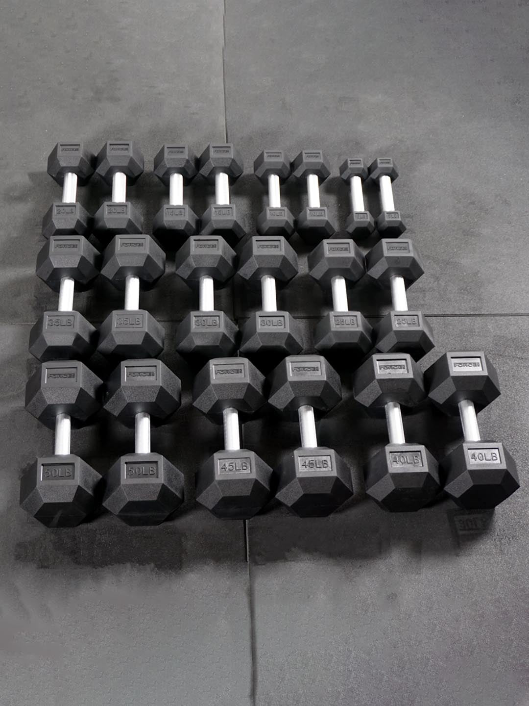 Force USA Rubber Hex Dumbbells